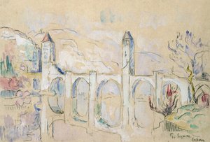 The Pont Valentre, Cahors by Paul Signac